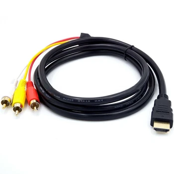 1,5 М HDMI-совместимый AV-кабель, HDMI-3RCA Видео Аудио 1080P 3 AV Шнур Конвертер Адаптер Для HDTV ТВ приставки DV DVD Ноутбука