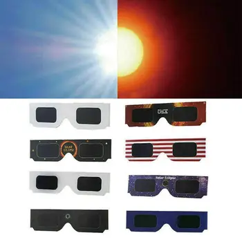 1 шт. бумажные очки для наблюдения за солнечным затмением, очки для наблюдения за полным затмением, очки для наблюдения за солнечным затмением, солнцезащитные очки для улицы, защита от ультрафиолета, Солнечные