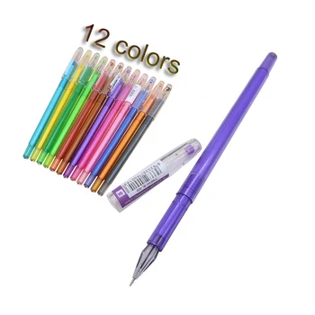 1 шт. Студенческая цветная гелевая ручка 0,5 мм, белая гелевая ручка, хрустальная ручка, 12 цветов, студенческая офисная живопись, акварельная ручка, чернила на водной основе