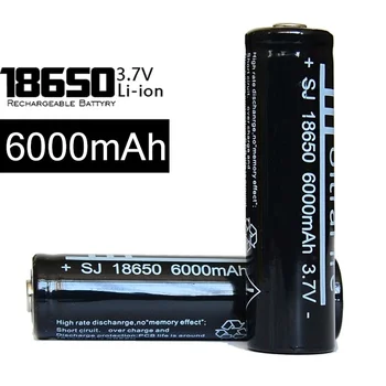10 шт. Высококачественная литий ионная аккумуляторная батарея 18650 3,7 В 6000 мАч для фонарика