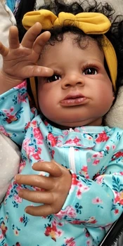 17 дюймов Reborn Bebe Lanny Reborn для малышей с отделкой из черной кожи, реалистичные куклы для новорожденных, подарок