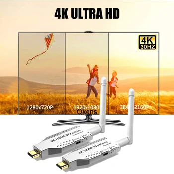 50m 4K Беспроводной HDMI Передатчик и приемник Комплект 1080P 60Hz Аудио Видео Беспроводной HDMI Удлинитель Адаптер для ПК к ТВ Проектору