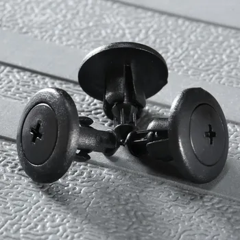 50шт 8 мм Отверстие Автоматический Нажимной Тип Крепежных Зажимов Черные Пластиковые Заклепки Отделка двери Автомобиля Панель Бампера Фиксаторы Крыла Зажимы для Mazda