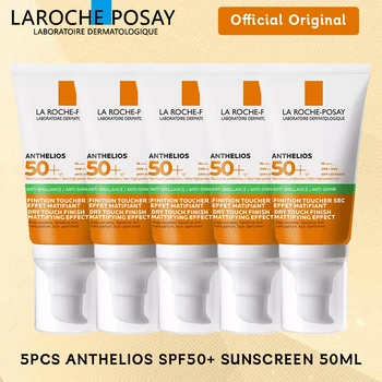 5ШТ Оригинальный Солнцезащитный крем La Roche Posay Anthelios SPF50 + С защитой от ультрафиолета, освежающий и нежирный, Подходит для ухода за жирной кожей 50 мл