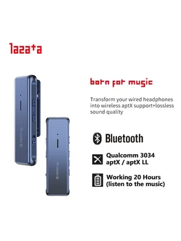 Bluetooth-приемник Lazata Аудиоадаптер с Микрофоном 5.1 aptX LL 3.5 мм AUX Беспроводные Наушники Игровая Музыка Type C Зарядка