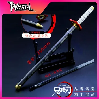 Demon Slayer Sword Rengoku Kyoujurou Углеродистая Ручка Из Сплава катана Аниме периферийные устройства Модель Оружия Игрушка для мальчика Рождественский подарок