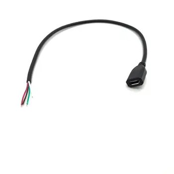 Dolmobile Micro USB 2.0 A Женский Разъем Android интерфейс 4-Контактный 2-контактный 4-проводной Кабель для передачи данных, Разъем Шнура DIY около 30 см