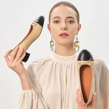 Julia Heuer / Женская обувь из натуральной кожи, лоферы с круглым носком и бантом ручной работы, оригинальная повседневная обувь Muller смешанных цветов