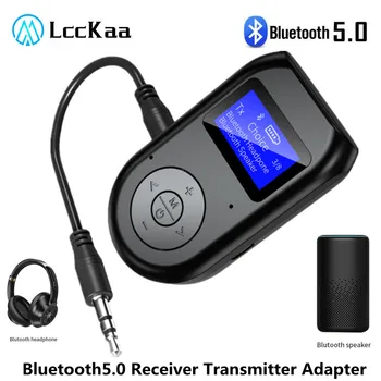 LccKaa 3-в-1 Bluetooth-совместимый приемник-передатчик, Беспроводной адаптер BT 5.0 с экраном дисплея, аудиоадаптер с низкой задержкой