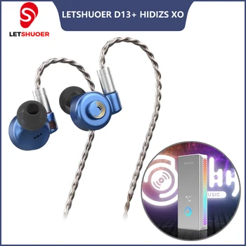 Letshuoer D13 Наушники-вкладыши Hi-FI Проводные Наушники Монитор для Iphone 12 Android Hidizs XO Несимметричный MQA Ключ DAC Softdog
