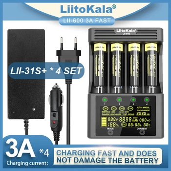 LiitoKala Lii-600 ЖК-зарядное устройство для Li-ion 3,7 V NiMH 1,2 V Подходит для 18650 26650 21700 18500 AA AAA Lii-51S Lii-31S Lii-35S