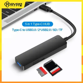RYRA Type C КОНЦЕНТРАТОР USB-КОНЦЕНТРАТОР USB 3,0 USB 2,0 TF/SD 5 портов Мультиразветвитель OTG Для Lenovo HUAWEI Xiaomi Macbook USB 3,0 Концентратор для ПК