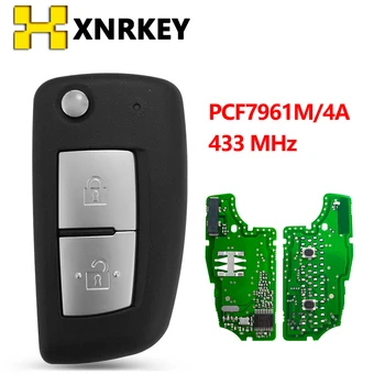 XNRKEY Дистанционный Автомобильный Ключ 2 кнопки для Nissan Qashqai Sunny NV200 Автоматический Дистанционный Складной Ключ PCF7961M 433 МГц