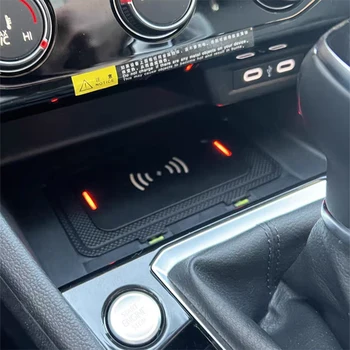 Автомобильное беспроводное зарядное устройство QI мощностью 15 Вт, быстрое зарядное устройство для телефона, зарядная панель, зарядный держатель для VW Jetta MK7 Teramont T-Roc T-Cross
