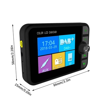 Автомобильный DAB-радиоприемник MP3 с красочным изображением на экране Bluetooth-совместимого цифрового радиоприемника с кронштейном автомобильного зарядного устройства