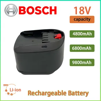 Аккумуляторная литий-ионная батарея для инструментов Bosch 18V 6.8AH PBA PST PSB PSR Bosch для дома, сада (только TypeC) AL1810CV AL1815CV