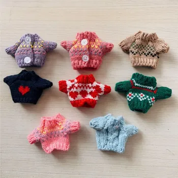 Аксессуары для кукол BJD, свитер, одежда для куклы, 16 см, Белый, красный, зеленый, одежда в рождественском стиле, подходит для 1/12 кукол