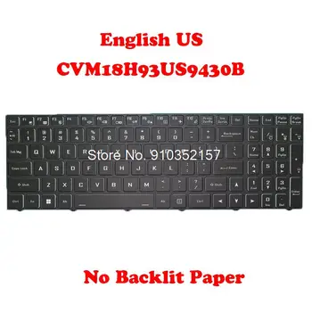 Бумажная клавиатура без подсветки для CLEVO CVM18H93US9430B 6-80-PC510-010-1 CVM18H93US94307 6-80-PC5H0-010-1 в английской черной рамке