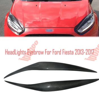 Высококачественное Настоящее Углеродное Волокно + FRP Крышка Фары Брови Отделка Век Наклейка Наклейки Для Ford Fiesta 2013-2017