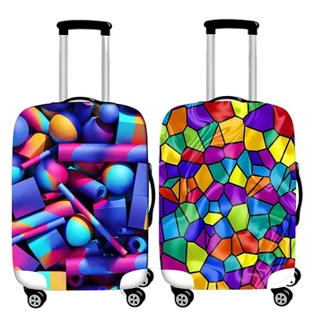 Геометрический узор Пылезащитный чехол для багажа, повышающая эластичность, защитный чехол для чемодана 19-32 дюймов, дорожные аксессуары