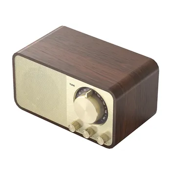 Деревянный Bluetooth-Совместимый Динамик 5.0 В стиле Ретро, Классическая Звуковая Коробка, Стерео Объемный Сабвуфер с Супер Басами, AUX FM-радио Для Компьютера PC