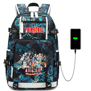 Детский рюкзак Fairy Tail, Дорожная сумка для мальчиков и девочек, школьная сумка с мультяшным принтом, школьная сумка для подростков, сумка для отдыха