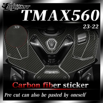 Для Yamaha TMAX560 2022 2023 3D защитные наклейки из углеродного волокна, аксессуары для украшения кузова, модифицирующие наклейки