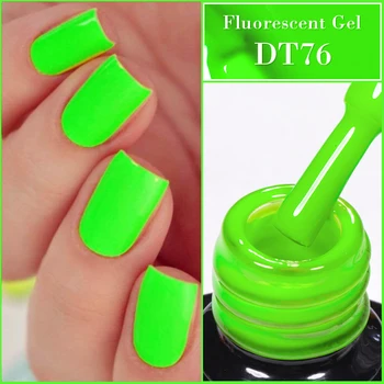ЗНАКОМЬТЕСЬ, 7 мл Зеленого флуоресцентного Цветного Гель-лака для ногтей Неоново Светящийся В Темноте Гель Vernis Полупостоянный УФ-светодиодный гель-лак для ногтей