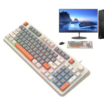 Игровая Механическая клавиатура, Светящаяся клавиатура для ПК, 94 клавиши, Отдельные кнопки регулировки громкости, Компактная Цифровая панель, клавиатура для ПК для домашнего Интернета