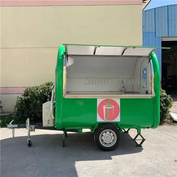 Китайский Буксируемый грузовик для общественного питания, уличные грузовики быстрого питания, Передвижной продовольственный прицеп, Магазин мороженого для завтрака, закусок