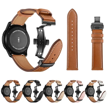 Кожаный ремешок Galaxy watch 46 мм для Samsung Gear S3 Frontier 22 мм ремешок для часов бабочка amazfit gtr 47 мм ремешок huawei watch gt