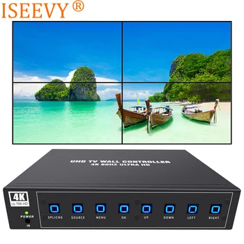 Контроллер видеостены ISEEVY 4K60 2x2 1x2 2x1 1x3 3x1 1x4 4x1 поддерживает 3840*2160 @ 60 Гц HDMI DP с несколькими входами для соединения 4 телевизоров