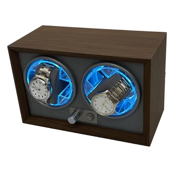 Коробка для намотки часов, Новые синие светодиодные фонари для автоматических часов Rolex, два слота, Витрина на цепочке, Устройство для намотки часов Uxury