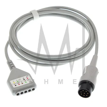 Магистральный кабель ЭКГ с 5 выводами для монитора Nihon Kohden OEC-6102A 6120A 6120J 6120K 6105A 7120A 8108A 8P, удлинитель AHA или IEC