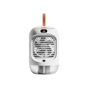 Машина для холодной воды, Вращающийся Вентилятор для Увлажнения, Мини Настольный Вентилятор Для Встряхивания Головой, USB-Зарядка, Вентилятор для ночного освещения, Белый