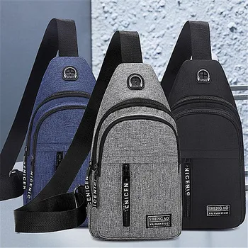 Мужские многофункциональные сумки через плечо, водонепроницаемая сумка на ремне, рюкзак с отверстием для USB, рюкзак на ремне для наушников, рюкзак для путешествий на открытом воздухе