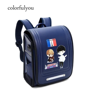 Мультяшные школьные сумки, Детские рюкзаки, Водонепроницаемый рюкзак из искусственной кожи для девочек и мальчиков, легкая японская студенческая сумка 1-5 классов
