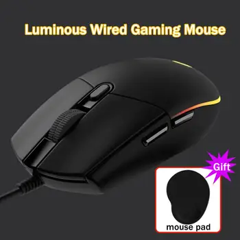 Мышь RYRA G102 Второго поколения, светодиодная светящаяся мышь для киберспортивных игр, Бизнес-Офисная проводная мышь для ноутбука, настольный ноутбук