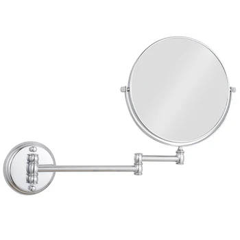 Настенное зеркало для макияжа GURUN, Профессиональное Туалетное зеркало, Регулируемая Столешница, Вращающаяся на 360 Градусов, Полированный Никель, 10-кратная лупа