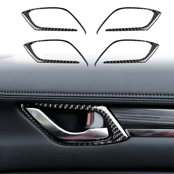 Настоящее Углеродное Волокно Для Mazda CX-5 2017-2018, Автомобильная Внутренняя Дверная Ручка, Украшение Панели, Наклейки, Аксессуары Для Модификации Авто