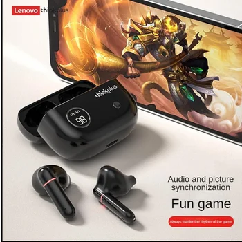 Наушники Lenovo XT86 Bluetooth 5.2 беспроводные, спортивные с микрофонным шумоподавлением, наушники со светодиодным дисплеем питания, гарнитура для геймеров