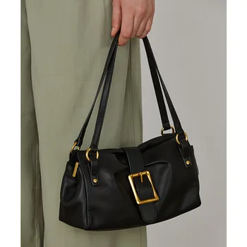 Новая женская сумка из натуральной кожи 2023, Нишевая Портативная сумка для подмышек, Роскошная Дизайнерская Кожаная Женская сумка через плечо из воловьей кожи