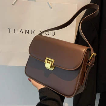 Новая женская сумка через плечо, однотонная сумка из искусственной кожи, высококачественная брендовая сумка через плечо, винтажная сумка-конверт, дамский кошелек для телефона