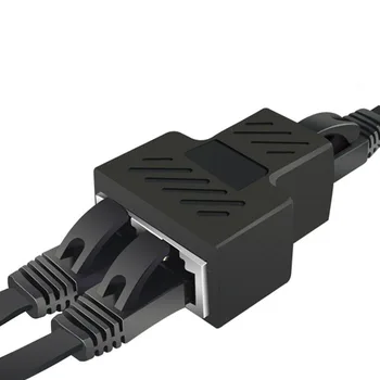 От 1 до 2 Способов Подключения к локальной сети Ethernet Сетевой кабель RJ45 Женский Разветвитель с Двойным Разъемом Адаптер Портов Соединитель для док-станций для ноутбуков