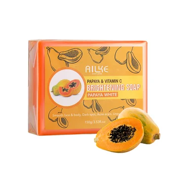 Очищающее мыло ручной работы AILKE Papaya, разглаживает, смягчает кожу, контролирует жирность, для ежедневного мытья женщин, увлажняющий и осветляющий батончик