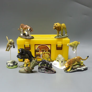 ПВХ фигурки японских животных, игрушки-симуляторы, дикая кошка, тигр, лев, модель куклы, игрушка для кукол 10 шт./компл.