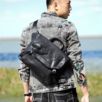 Повседневный модный дизайнерский роскошный мужской портфель из натуральной кожи, натуральная сумка из натуральной воловьей кожи, черная рабочая сумка-мессенджер