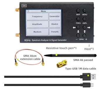 Портативный Анализатор радиочастотного спектра SA6 6 ГГц, генератор сигналов Spectrum Explorer с генератором слежения, 6,2 ГГц с сенсорным экраном