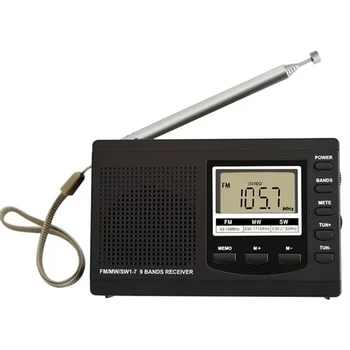 Портативный цифровой полнодиапазонный радиоприемник FM/MW/SW Радио с внешней антенной Прямая поставка