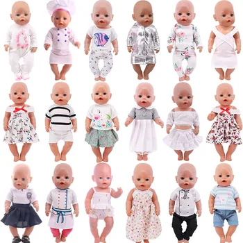 Прекрасная белая серия Кукольных аксессуаров, Одежда, Купальники, мини-платье с бантом Для куклы 43 см Rebirth, 18-дюймовая кукла, игрушки 